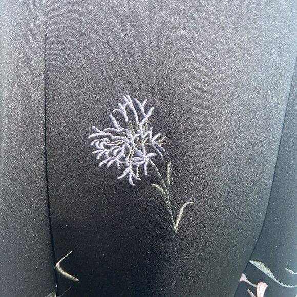 Roz & Ali Black Embroidered Fit & Flare Dress Crochet Hem 4 Cottagecore Chic - Picture 6 of 6